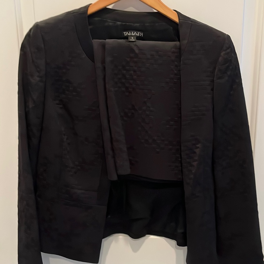 Black diamond pattern skirt suit. Barely worn